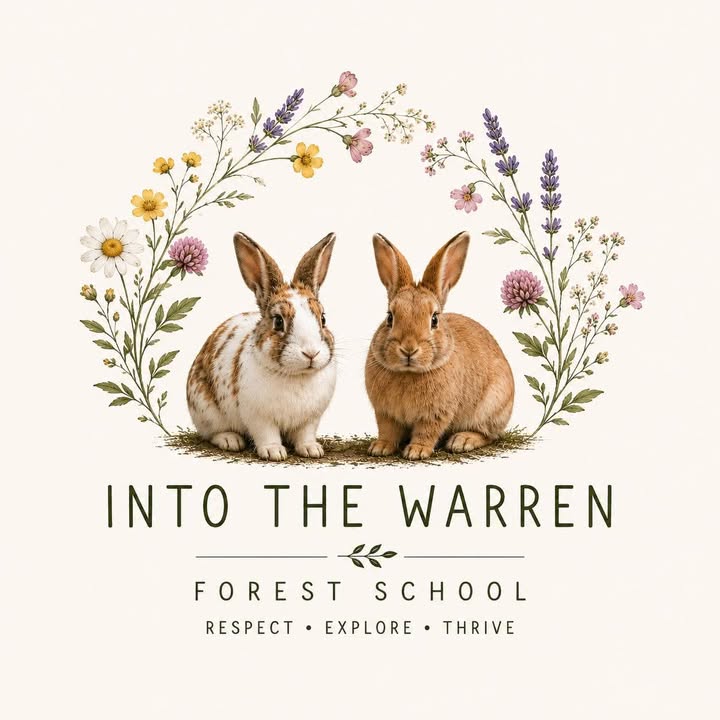 Into the Warren Forest School logo — Respect, Explore, Thrive